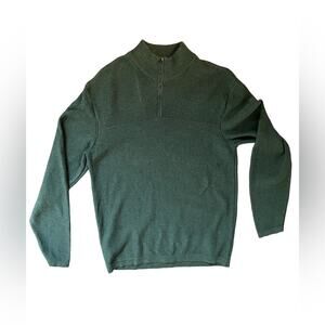 Men's Deep Green Zip-Up Sweater